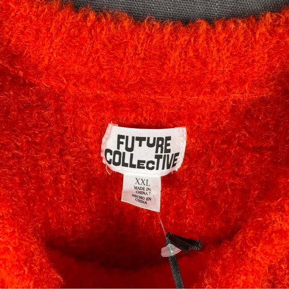 Future Collective | Vibrant Red Women's Crew Neck Sweater - Picture 2 of 7